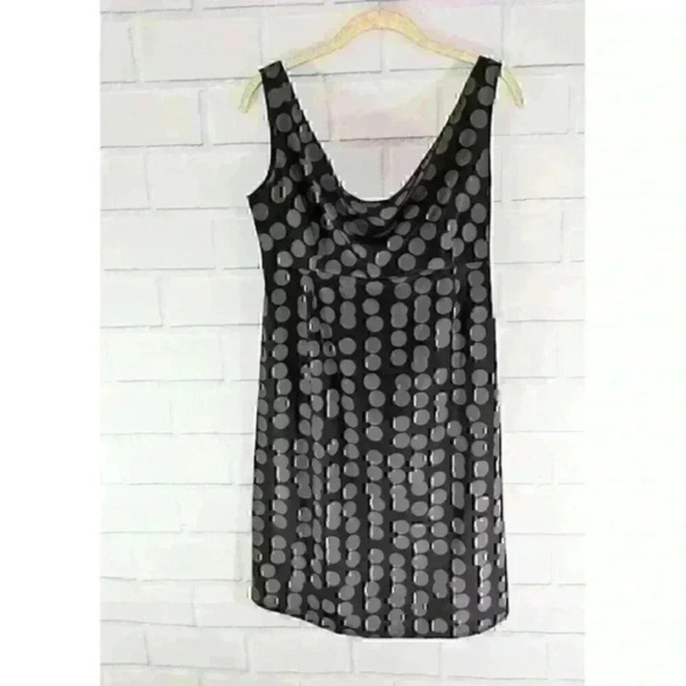GAP Maternity Black/Gray Polkadot Draped Neck Dress